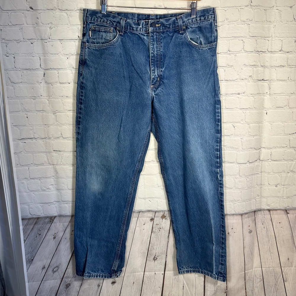 Carhartt FR Flame Resistant Work Jeans Mens Blue‎ Denim Relaxed Fit CAT 2